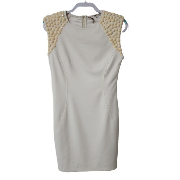 Ted Baker Dresses & Skirts - Ted Baker Chira Stone Embellished Sheath Dress Mini Ivory Sleeveless Ted 2/US 6